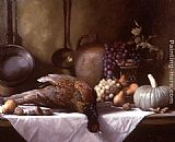 Still Life with Pheasant and a Basket of Fruit by Maureen Hyde